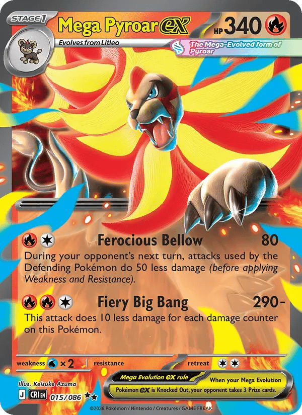 Mega Pyroar ex (DR #15) — Chaos Rising · jogável