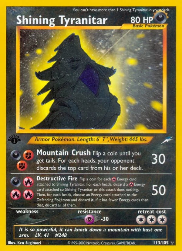 Shining Tyranitar 1st Ed