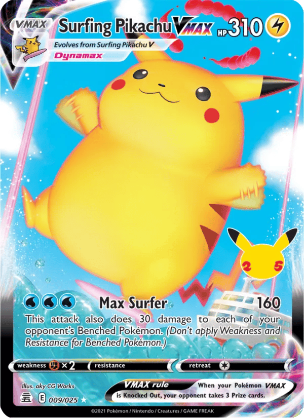 Surfing Pikachu VMAX — Celebrations 2021