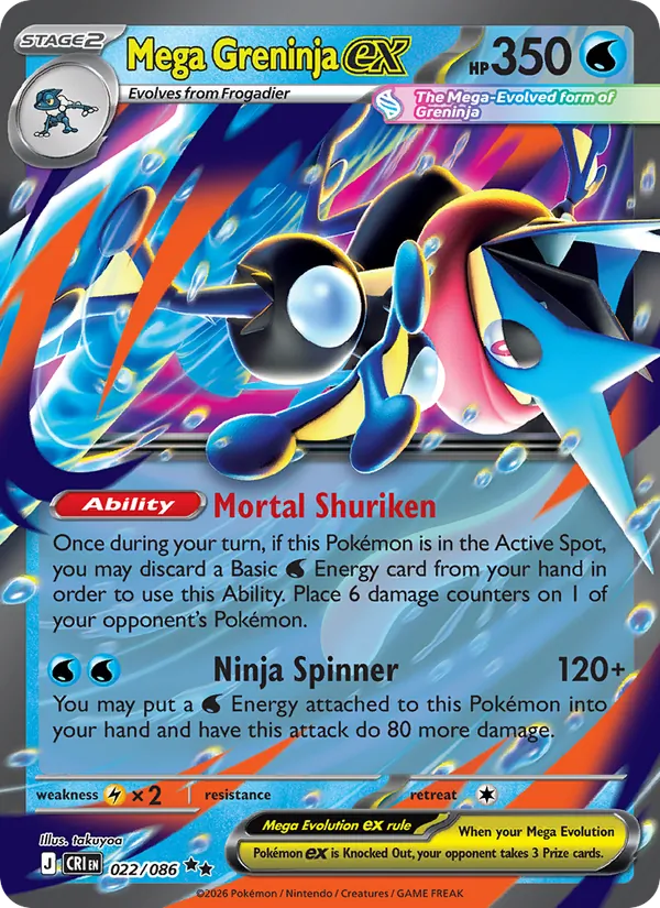 Mega Greninja ex (DR #22) — Chaos Rising · jugable