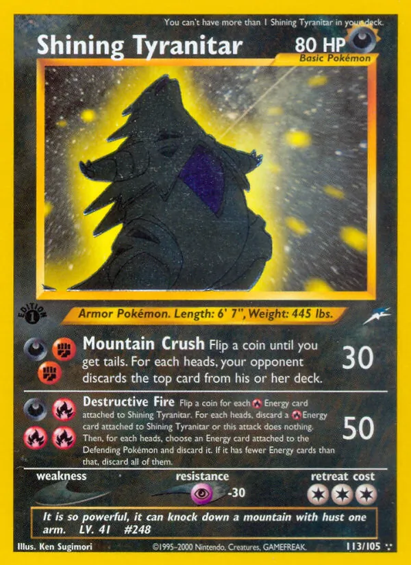 Shining Tyranitar 1st Ed